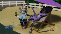 1futa breasts diamontdraw female futa_on_female futanari goat horsecock horsecock_futanari imminent_sex intersex league_of_legends monster_girl poppy shortstack soraka yordle