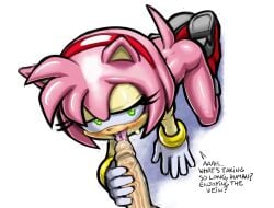 2025 accessory amy_rose anthro dialogue duo english_text eulipotyphlan female first_person_view genitals green_eyes hair hair_accessory hairband handjob hedgehog human human_on_anthro interspecies licking looking_at_viewer male male/female male_pov mammal multicolored_body open_mouth open_smile oral penile penis penis_lick pink_body pink_hair rockthebull sega sex smile smiling_at_viewer sonic_(series) sonic_the_hedgehog_(series) talking_to_viewer tan_body text tongue tongue_out two_tone_body