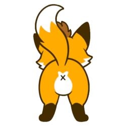1:1 alpha_channel ambiguous_gender anus ass belly brown_ear_tips brown_hair chibi dipstick_ears ear_markings feral foxbrush_tailwag fuchs_the_fox fur hair multicolored_ears no_genitals orange_body orange_fur presenting presenting_hindquarters raised_tail slightly_chubby solo tail white_tummy x_anus