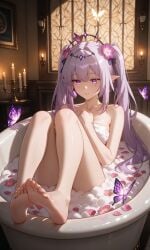 ai_generated ai_staiz bathing castorice castorice_(honkai:_star_rail) feet feet_up soles toes
