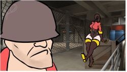 1boy1girl 1boys 1girls 2d 2d_animation animated bare_thighs big_ass big_breasts blush breasts casual cock_warming dildo dildo_in_pussy dildo_penetration fempyro gas_mask gloves hearts_around_head helmet in-game_background kicking_legs latex_suit longer_than_5_seconds pink_dildo pyro_(team_fortress_2) pyroslover red_clothing shocked_expression sitting_on_crate soldier_(team_fortress_2) staring_at_penis tagme team_fortress_2 thick_ass thick_thighs thigh_high_boots thigh_highs traumatized vaginal_object_insertion vaginal_penetration valve valve_(company) walking_away waving_hand