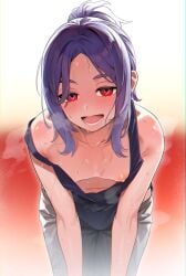 1boy ain(in) blush femboy feminine_male gundam gundam_gquuuuuux in_(ain) light-skinned_male light_skin male male_only nipple_slip nipples partially_clothed shuji_ito small_breasts smile smiling solo sweat sweating tagme trap twink