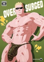 1boy 2025 abs bara bara_tiddies bara_tits big_bulge big_muscles big_pecs big_penis black_sunglasses blonde_hair blonde_hair bulge camouflage_thong cresxart erect_penis erection erection_in_thong gay green_background huge_bulge huge_cock human human_only light-skinned_male light_skin looking_at_viewer lt_surge male male_only manly muscles muscular muscular_male muscular_thighs nintendo nipples npc_trainer penis_outline six_pack solo solo_focus solo_male spiked_hair spiky_hair sunglasses thick_penis thick_thighs thong thong_only veiny_biceps