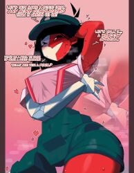 1girls armpits ass ass big_ass big_breasts big_thighs black_hair breasts dialogue ena ena_(dream_bbq) ena_(series) female female_focus female_only gigantic_thighs huge_thighs krekk0v large_breasts short_hair sweat sweatdrop sweating tagme text thick_thighs thighs