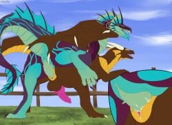 absurd_res animal_genitalia anus balls black_claws black_membrane bodily_fluids cetacean_genitalia claws cum cum_in_pussy cum_inside cuntboy cutaway dragon duo erection feral full-package_cuntboy genital_fluids genital_slit genitals green_anus green_body green_penis green_pussy green_scales herm hermaphrodite hi_res horn intersex kehreazerith knot male maleherm membrane_(anatomy) multi_genitalia mythological_creature mythological_scalie mythology penetration penis pink_knot pink_penis pink_pussy purple_body purple_claws purple_scales pussy scales scalie sheath vaginal_penetration white_claws white_horn yellow_body yellow_scales