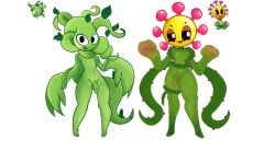 2boys 2femboys anthro anthrofied ass breasts cuyada femboy flora_fauna male male_only penis plant plant_humanoid plantie plants_vs._zombies plants_vs_zombies popcap_games sundew_tangler_(pvz) whipvine_(pvz)