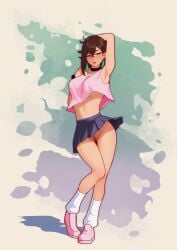 ayase_momo breasts dandadan deilan12 female gyaru loose_socks pussy roncostar
