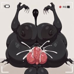 1girls 1monster ai_generated alternate_(mandela_catalogue) black_body civitai cum_in_pussy female huge_balls huge_breasts humanoid_monster knot long_nails long_neck mandela_catalogue monster monster_girl mouthless n_(mandela_catalogue) pussy recording recording_video submissive_female thicc_thighs
