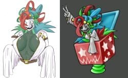 1girls big_breasts breasts curvy electronic_arts female mask plants_vs._zombies_fusion plants_vs_zombies popcap presenting presenting_breasts pussy ruprichi sideboob solo toy_queen_(pvzfusion) undead vagina zombie zombie_(pvz) zombie_girl