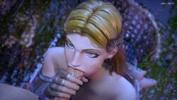 1boy 1girls 3d blonde_hair blowjob blue_eyes dkx_nsfw fantastic_four feet feet_up female gloves holding_penis invisible_woman invisible_woman_(the_life_fantastic) large_penis looking_at_partner male marvel marvel_rivals mr_fantastic nude_female penis reed_richards sue_storm veiny_penis