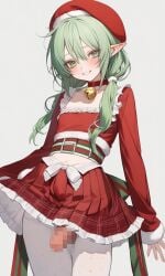 ai_generated big_ass christmas christmas_elf christmas_outfit elf femboy feminine_male petite trans_woman