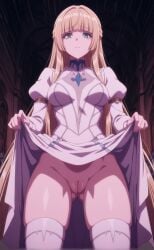 1girls ai_art ai_generated cute princess rengoart sexy sexy.ai sexy_body sexy_pose white_clothing yellow_hair
