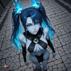 ai_generated blue_hair blue_skin disney disney_channel disney_villains doctor_payne flame_hair flames gender_transformation genderbent genderswap_(mtf) goddess goth goth_girl hades_(hercules) hercules_(disney) male_to_female nyx_payne oc original_character original_characters patreon petite petite_body petite_female rule63 rule_63 sfw sfw_version stunning teen teen_girl teenage teenage_girl teenager villain
