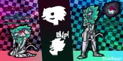 2:1 absurd_res anthro canid canid_demon canine cerberus_(fortnite) demon duo epic_games female female/female forced fortnite gag glowing glowing_eyes hellhound hi_res hypnosis latex mammal mind_control mythological_canine mythological_creature mythology strawberrii transformation