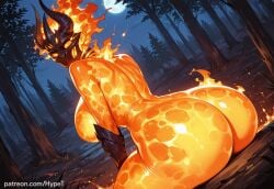 ai_generated alternate_version_at_source back_view big_breasts breasts fantasy fat_ass female flame_atronach hypet looking_at_viewer outdoors sitting solo the_elder_scrolls_iv:_oblivion thick thick_ass thick_legs thick_thighs wide_hips