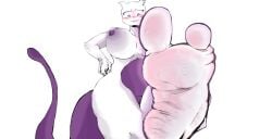 big_breasts big_toes bite_lip blush breasts dirty_feet feet female foot_fetish foot_focus legendary_pokemon meaty_feet meaty_soles meaty_thighs mewtwo pokemon purple_eyes purple_tail pussy smelly_feet sweaty_feet tail teasing_feet vagina