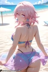 1girls absurd_res ai_generated ass ass back beach beautiful big_ass big_breasts big_butt bikini blue_eyes blush breasts bubble_butt gradient_eyes honkai:_star_rail honkai_(series) iaart_giwu_(artist) looking_at_viewer looking_back march_7th_(honkai:_star_rail) multicolored_eyes pink_eyes pink_hair sideboob smile solo