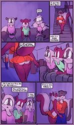 anthro billy_brambletree bottomwear camisole carol_brambletree clothing comic dialogue dirty_bunny english_text father_(lore) female group hi_res incest_(lore) incestuous_voyeur_(lore) jon_brambletree kelli_brambletree male mammal megan_brambletree mephitid mother_(lore) mother_and_father_(lore) parent_(lore) skirt skunk text translucent translucent_clothing voyeur