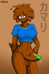 1futa brown_fur futa_only futanari intersex penis precum precum_on_penis puffle puffledreemurr t-shirt t-shirt_only tshirt