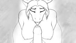 absoflak aloralux anthro areola arms_tied ball_gag ball_lick balls big_balls big_breasts big_penis blindfold bondage bouncing_breasts breasts collar cum cum_in_mouth cum_inside deepthroat dialogue jakethegoat jakethegoat_(character) monochrome sound tagme video