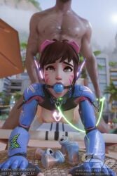3d 3d_(artwork) 3d_render 3dx anal anal_sex ball_gag breasts breasts collar d.va d.va_(overwatch_2_suit) doggy_style doggy_style female female_focus femsub fucked_from_behind fucked_silly gag gagged gs3d hana_song headphones leash leashed male_penetrating_female maledom overwatch overwatch_2 sex sex_from_behind slut tits_out whore whored_out