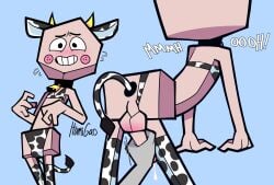 1boy 2025 3_fingers all_fours ass backsack balls beige_body bell bikini bikini_bottom bikini_top blue_background blush buttplug buttplug_tail cartoon_network cartoony cel_shading choker cow_ears cow_horns cow_print cow_tail cum cum_drip cum_dripping cum_dripping_from_penis cumming cumming_from_handjob cumming_from_masturbation doggy_style embarrassed freckles freckles_on_cheeks from_behind from_behind_position frown frowning handjob handjob_from_behind itamigao larry_needlemeyer light_blue_background male male_only masturbation milking_handjob moaning motion_lines multiple_images nervous nervous_smile no_background no_nose non-human noseless orgasm penis pinup presenting_ass presenting_balls presenting_penis self_upload signature simple_background slim slim_male smile smiling solo solo_focus solo_male standing stockings submissive submissive_male sweating text the_amazing_world_of_gumball toony