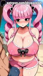 1boy 1girls 2025 ai_assisted ai_generated anime artist_name bangs beach big_breasts big_chest big_penis blunt_bangs blush breasts bulge bust busty chest cleavage clothed_female clothed_female_clothed_male cock covered_nipples dark-skinned_male dick drill_hair erection erection_under_clothes eyebrows_visible_through_hair fat fat_man female female_focus hi_res high_quality high_resolution highres large_breasts long_hair male male_pubic_hair male_swimwear navel nipples_visible_through_clothing one_piece patreon patreon_username penis perona pink_hair pubic_hair short_shorts shorts skypassion solo_focus stable_diffusion straight sweat swim_trunks swimsuit twin_drills twintails watermark