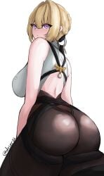 1girls ass breasts deser88 evelyn_chevalier female female_focus female_only huge_ass large_ass large_breasts light-skinned_female light_skin solo thick_thighs thighs wide_hips zenless_zone_zero