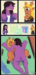 bite comic deer deltarune di-fl dominant dominant_female female female/female hi_res lizard mammal neck_bite new_world_deer noelle_holiday reindeer reptile scalie submissive submissive_female susie_(deltarune) undertale_(series)
