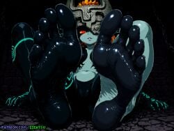 ai_generated barefoot feet foot_fetish foot_focus gigatsu midna pixel_art seductive seductive_pose sole_female soles the_legend_of_zelda toes