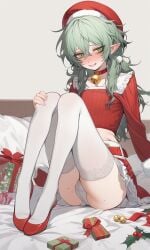 ai_generated big_ass christmas christmas_elf christmas_outfit elf femboy feminine_male petite trans_woman