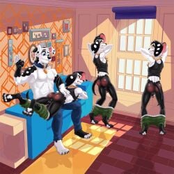 101_dalmatian_street 101_dalmatians aged_up animated anthro anthrofied backsack balls bottomwear bottomwear_down brother_(lore) brothers_(lore) butt butt_slap canid canine canis chain_necklace clenched_teeth clothed clothing collar dal101strefan dalmatian digital_media_(artwork) dimitri_1_(101_dalmatians) dimitri_2_(101_dalmatians) dimitri_3_(101_dalmatians) dimitri_trio_(101_dalmatians) disney domestic_dog doug_(101_dalmatians) father_(lore) father_and_child_(lore) father_and_son_(lore) feet fingers flaccid foreskin fur furniture genitals group hands_behind_head hi_res humanoid_genitalia humanoid_penis implied_incest jewelry looking_back lying male male/male mammal markings mature_anthro mature_male necklace nipple_outline on_front pants pants_down parent_(lore) parent_and_child_(lore) parent_and_son_(lore) partially_clothed partially_retracted_foreskin pawpads penis shirt sibling_(lore) sitting slap smile sofa son_(lore) spank_marks spanked_butt spanking spots spotted_body tail tank_top teeth toes topwear triplets_(lore)