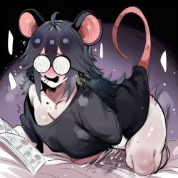 novelai kortai tagme ai_generated original_character rat rat_girl manga_(object) rika_ratricia masturbation
