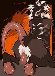 anal anal_penetration animated anthro anus duncedogs duo fur fur_markings genitals hi_res humanoid_genitalia humanoid_penis male male/male markings pattern_background pawpads penetration penile penile_penetration penis piercing simple_background tail