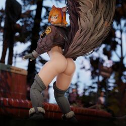 squirrel_girl_(marvel) squirrel_girl_(marvel_rivals) choovy3 embarrassed_nude_female enf bottomless butt female female_nudity squirrel_ears squirrel_tail squirrel_humanoid marvel marvel_rivals public public_nudity superheroine nude blender 3d