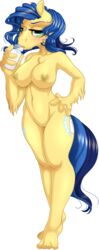 2013 alpha_channel anthro anthrofied blue_hair bottle breasts clothing cutie_mark drinking equine female freckles fur furry glass green_eyes hair horse kittehkatbar looking_at_viewer milk milky_way_(character) milky_way_(mlp) milky_way_(oc) my_little_pony navel nipples nude plain_background pony pussy solo standing transparent_background two_tone_hair underwear