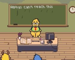 2026 2d accurate_art_style alphys anthro avian berdly big_breasts bird breasts class classroom clothed clothing deer deltagoon deltarune digital_media_(artwork) furry glasses mammal new_world_deer noelle_holiday pixel pixel_(artwork) pixel_art pixelated reindeer reptile scalie school sprite thick_thighs undertale_(series) wide_hips