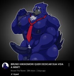 youtube youtuber youtuber_boy youtuber_character youtube_avatar avian avian_humanoid bird bird_humanoid anthro anthrofied bara barazoku bara_tits bara_tiddies bara_ass bara_body ass big_ass big_butt big_balls big_thighs big_nipples nipples muscular muscular_male male male_only muscular_anthro gay gay_male kraven_the_raven crow blue_body blue_skin brazilian brazilian_male brazilian_youtuber portuguese_text portuguese ritcherr self_upload artist_upload thumbnail grey_background gradient_background glasses glasses_on_face tie red_tie older_male old_male pixel_art pixelated kraventheravensi7ko kraventheraven_si7ko kraven_(kraven_the_raven)