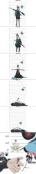 1boy 1girl absurd_res ai_assisted ai_generated ass bangs bare_shoulders bent_legs black_hair blush breasts close-up comic completely_nude confused cute cute_expression dark_hair embarrassed_nude_female entranced extreme_size_difference feet female fox_ears fox_girl from_above hair_ornament hairclip handheld handheld_micro height_chart height_difference highres holding_object hoshimi_miyabi hugging_object katana male medium_breasts micro micro_female microphilia minigirl monster_girl nude nude_female oversized_clothes picked_up red_eyes shrinking shrinking_out_of_clothes shrunken shrunken_female shrunken_person size_difference smaller_female sweatdrop text thiren tsukishiro_yanagi wise_(zenless_zone_zero) zenless_zone_zero