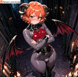 4k 8k acidai ai_generated angry balls_bulge bangs bat_wings beautiful belt big_ass big_hips blunt_bangs blush boner_in_pants boots brown_eyes bulge bulge_from_behind bulge_through_clothing candles crossed_arms cute demon demon_girl dutch_angle femboy feminization feminized flustered futanari hell horns incubus long_boots looking_at_viewer maelith(acidai) nipples_visible_through_clothing orange_hair posing public_exposure purple_eyes redhead redhead_hair scar sexy_pose short_hair shy sissification small_waist smirk thick thick_ass thick_thighs tight_clothing tight_pants wavy_hair wide_hips yaoi