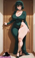 ai-created ai_art ai_generated breedable curvaceous curvy curvy_body curvy_female dress fubuki_(one-punch_man) full_body green_eyes green_hair houseofwaifu one-punch_man slim_waist smiling thick_hips thick_legs thick_thighs tiny_waist voluptuous voluptuous_female wide_hips wide_thighs