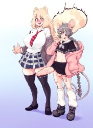 1femboy 1girls animal_ears better_version_at_source big_balls big_breasts big_penis blonde_female blonde_hair blush braided_hair curvy dmxwoops femboy feminine_male futa futanari gray_hair grey_hair height_difference huge_breasts hung_trap long_hair loose_socks midriff mouse mouse_tail orange_fur original pale-skinned_female pale-skinned_male pale_skin penis_awe school_uniform short_hair skirt tanuki thick_thighs thighhighs throbbing_penis twitter_sample yellow_fur yellow_hair