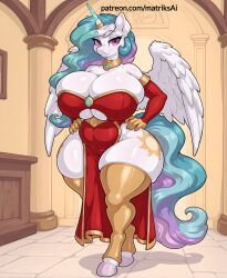 ai_generated alicorn big_breasts bimbo bimbo_body bimbo_lips breasts enormous_breasts equine female furry giant_breasts gigantic_breasts huge_breasts huge_lips hyper_breasts large_breasts lingerie matriksai my_little_pony pony princess_celestia_(mlp) solo