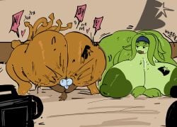 absurd_res accessory amazon_position animal_humanoid anthro anthro_penetrating anus aquatic aquatic_humanoid areola ass_bigger_than_head balls bangstars bed big_areola big_breasts big_butt big_nipples breast_tattoo breasts breasts_bigger_than_head butt butt_tattoo camera canid canine canis cephalopod cephalopod_humanoid coleoid decapodiform domestic_dog female female_on_top female_penetrated femdom furniture genitals gigantic_ass gigantic_breasts green_body green_skin group headband hi_res huge_areola huge_breasts huge_butt humanoid larger_female licking licking_lips male male/female mammal mollusk mollusk_humanoid mooncheese nipples nude overweight overweight_anthro overweight_female penetration recording sex sex_on_bed size_difference smaller_male snu-snu squatting squid squid_humanoid tattoo tentacle_hair thick_ass thick_thighs tongue tongue_out trio vaginal vaginal_penetration