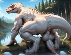 1boy abs ai_generated anthro anus ass ass_focus back back_muscles balls bara big_ass big_balls big_muscles big_nipples big_pecs big_penis booster_rex cum cum_drip cum_on_body cum_on_penis cumshot daddy dilf dinosaur ejaculation erect_nipples erection gay huge_balls huge_cock huge_muscles huge_nipples huge_pecs hunk indominus_rex jurassic_park male male_only muscular muscular_male navel nipples nude orgasm pecs penis prehistoric reptile scalie solo white_body