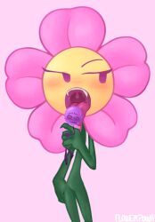 battle_for_dream_island bfb bfdi drooling flower_(bfdi) flowerpop flowerpowr giant giantess giantess_vore lollipop_(bfdi) lollipop_in_mouth macro_female micro_female mouthplay object_shows open_mouth saliva_drip saliva_string saliva_trail tongue vore wlw yuri