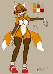 animate_inanimate anthro breasts canid canine clothing digital_media_(artwork) doll english_text female fox genitals gloves hair handwear hi_res legwear looking_at_viewer mammal multi_tail nude plushie seam_(sewing) sega simple_background smile solo sonic_(series) sonic_the_hedgehog_(series) sprrigs- stitch_(sewing) stockings tail tails_doll tailsko_doll text thigh_highs