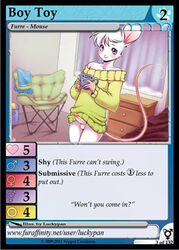 anthro bed blush boy_toy chair cocoa curtains drawers erection fur furoticon furry luckypan male male_only mouse mug pantless penis rodent solo tcg