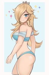 blonde_hair blue_eyes female female_only mario_(series) nintendo princess_rosalina purrlucii sideboob solo super_mario_galaxy tagme