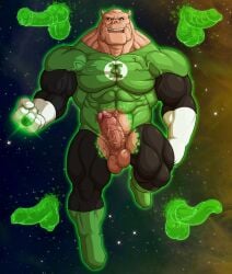 3_balls alien balls barbed_humanoid_penis bodily_fluids bolovaxian clothed clothing constructs cum dc dc_comics disembodied_penis erection floating front_view genital_fluids genitals green_lantern green_lantern_(series) green_lantern_corps group hi_res humanoid humanoid_genitalia humanoid_penis hybrid_genitalia hybrid_penis kilowog looking_at_viewer lovkuma male male_only multi_balls multi_genitalia muscular muscular_male not_furry open_mouth partially_clothed penile_spines penis pink_body pink_skin power_ring precum ring solo space teeth tongue unusual_anatomy unusual_genitalia unusual_penis vein veiny_penis